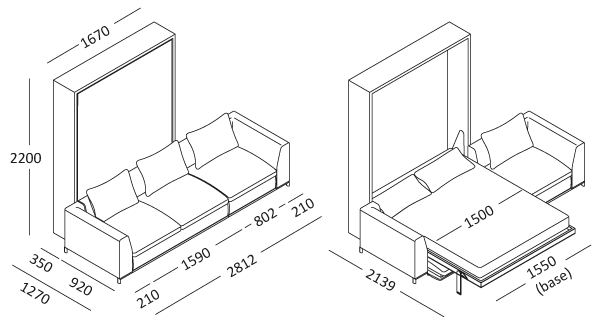 Opklapbed Tonale BedHabits Afm7